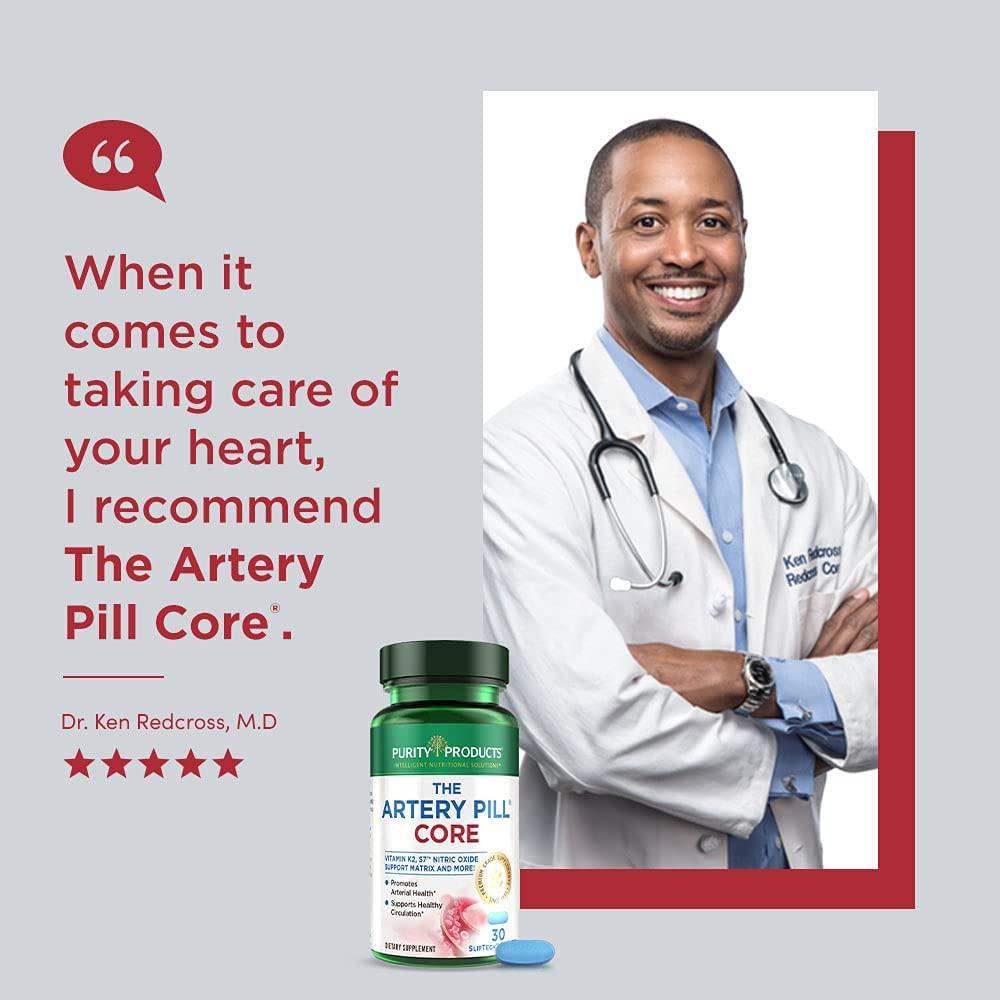Artery Pill Core from Purity Products - MK-7 Vitamin K2, Plant-Based S7 Nitric Oxide Booster, Vitamin D3, Organic Blueberries - Promotes Arterial Health and Cardiovascular Function - 30 Count