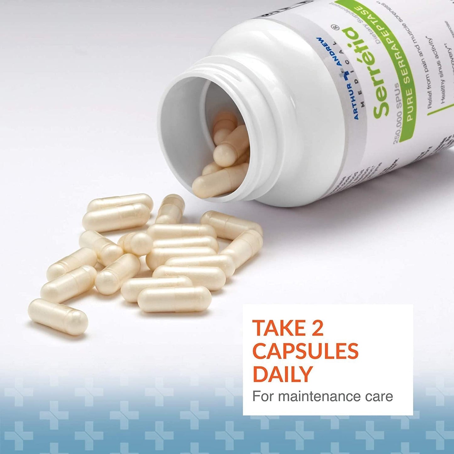 Arthur Andrew Medical, Serretia, Serrapeptase Formula for Muscle and Sinus Support, 90 Capsules