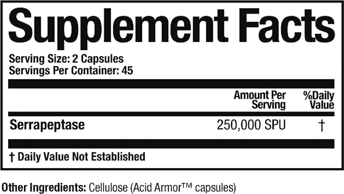 Arthur Andrew Medical, Serretia, Serrapeptase Formula for Muscle and Sinus Support, 90 Capsules