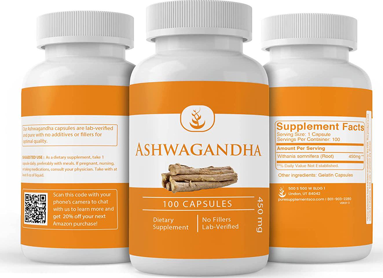 Ashwagandha (100 Capsules) Energy*, Sleep*, Inflammation*