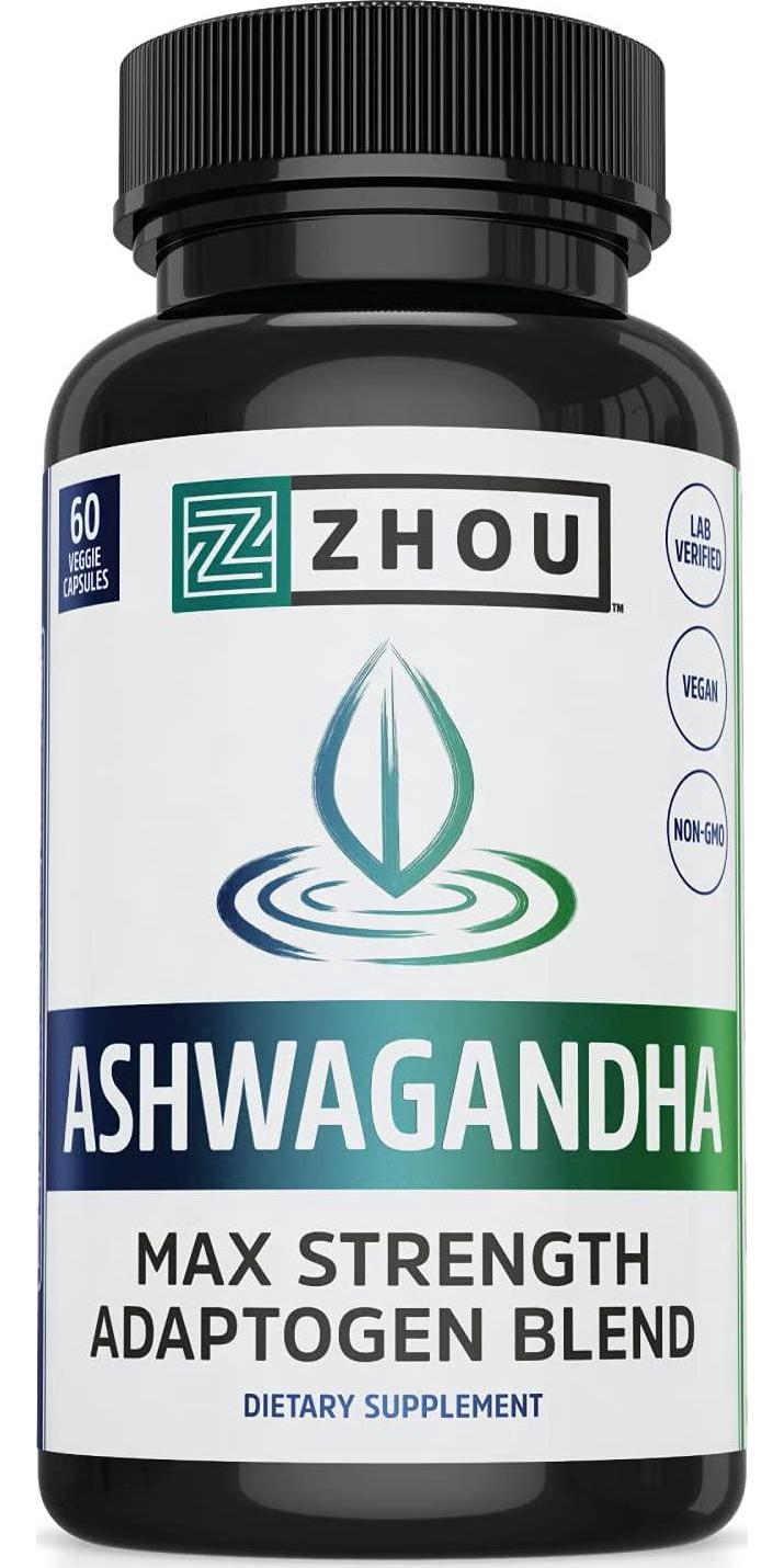 Ashwagandha Capsules - Natural Adaptogenic Supplements With rhodiola and Cordyceps, Adrenal System Booster, for Stress and Occasional Anxiety Relief - 30 Servings