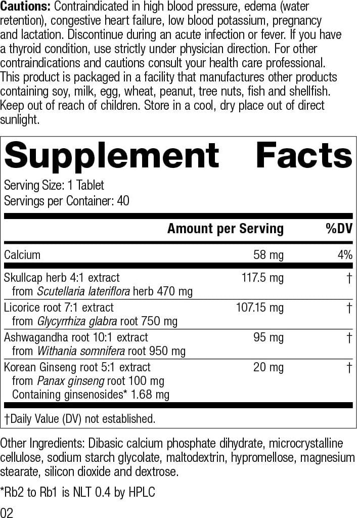 Ashwagandha Complex M1635 Medi Herb by Standard Process (Ashwagada Mediherb), 40 tabs