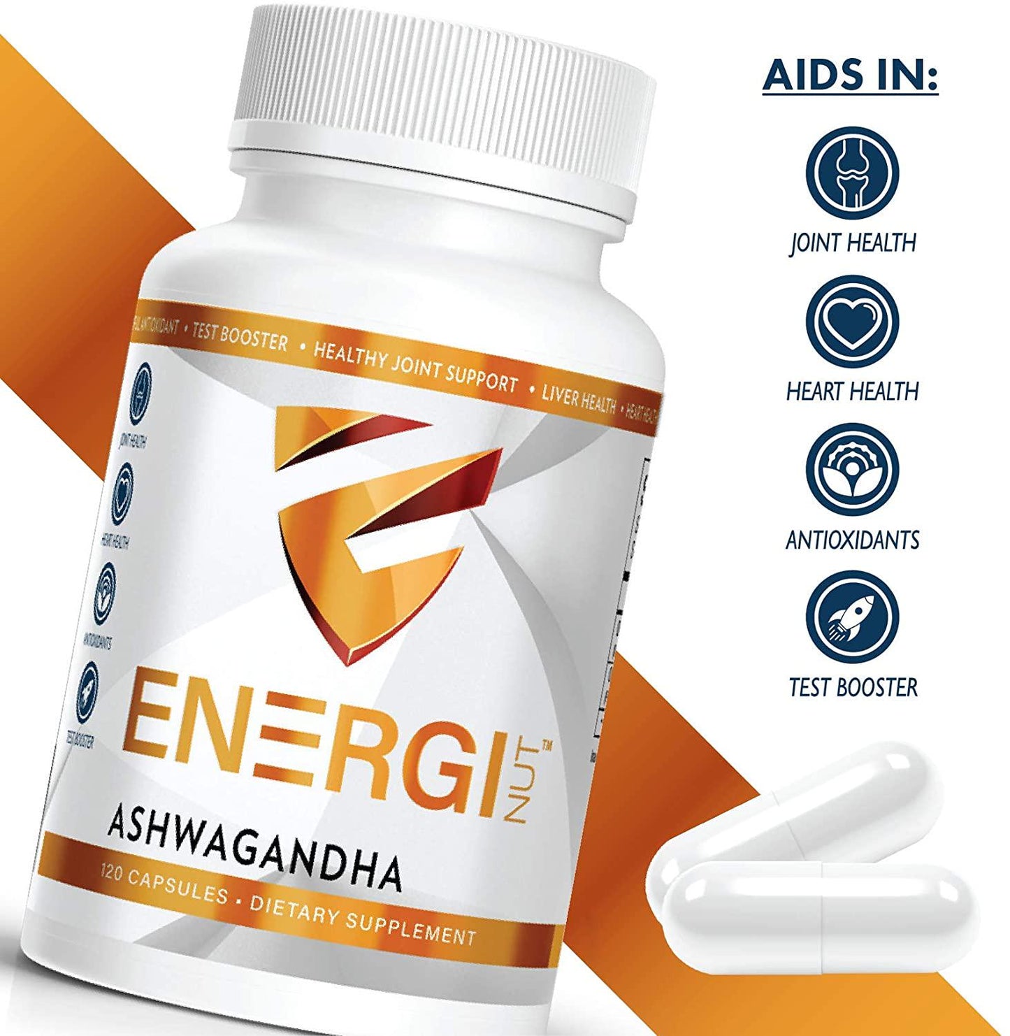 Ashwagandha Helps Fight Symptoms of Anxiety and Depression Boosts Brain Function Reduces Stress Boosts Mood and Energy, Studies Show ashwagandha can Slow Certain Types of Nerve Cell Damage 120 Capsules