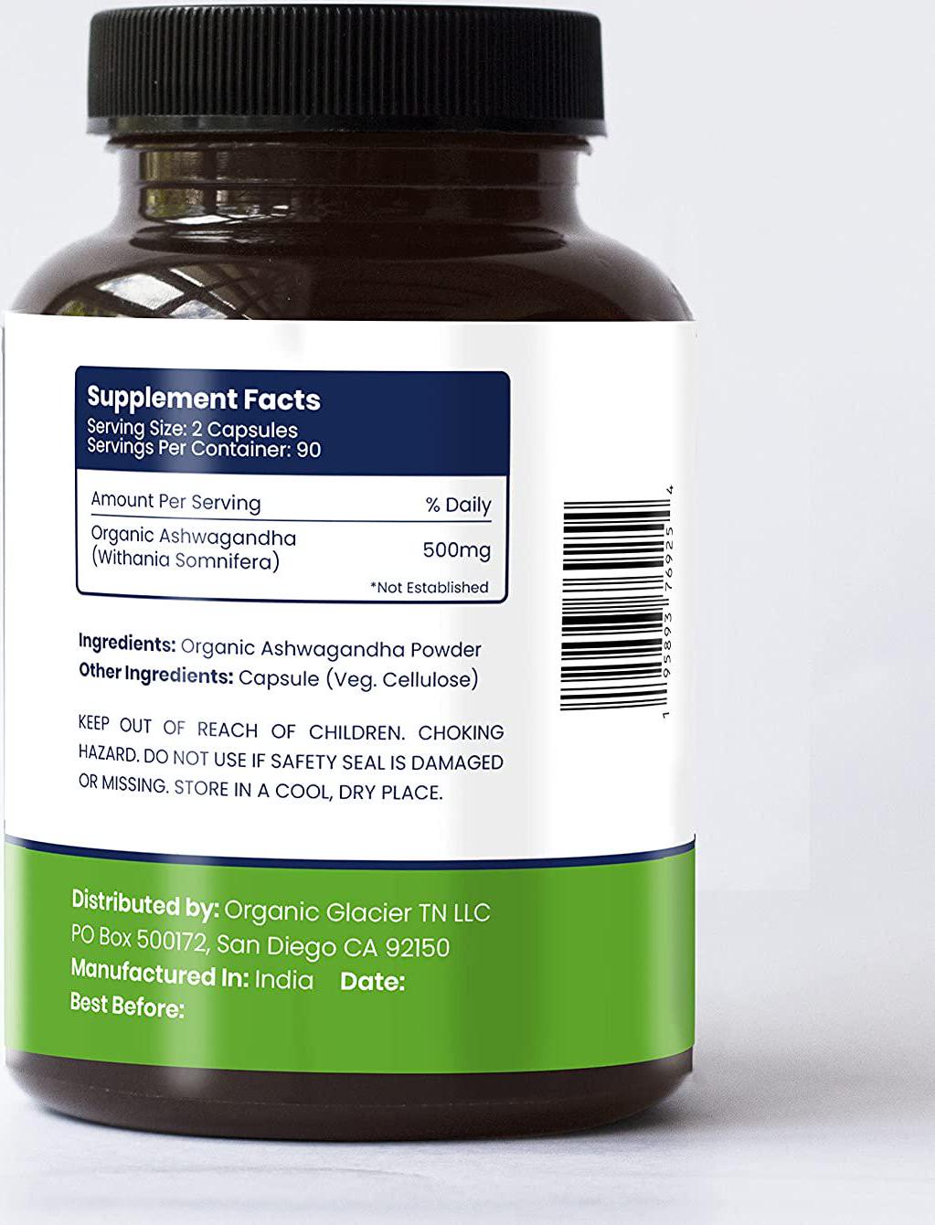 Ashwagandha: Rejuvenating Tonic - Organic Glacier (90 Capsules)