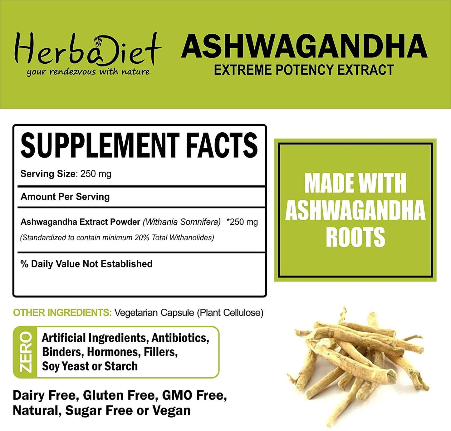 Ashwagandha Root Extract Bulk Withania Somnifera Powder HIGH Potency 20% Withanolides (100 gram)