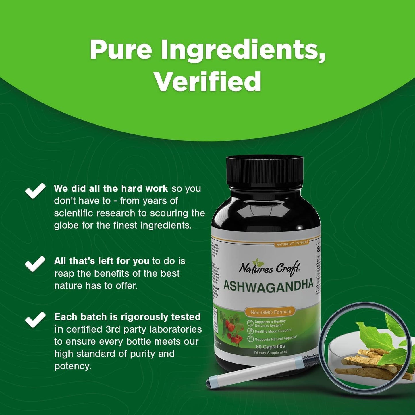 Ashwagandha Root Powder - Natural Supplement tablet for Sleep Relaxation Reduce Stress Increase Immune System - Ashwagandha Indian Ginseng Withania Somnifera - for Men and Women by Natures Craft