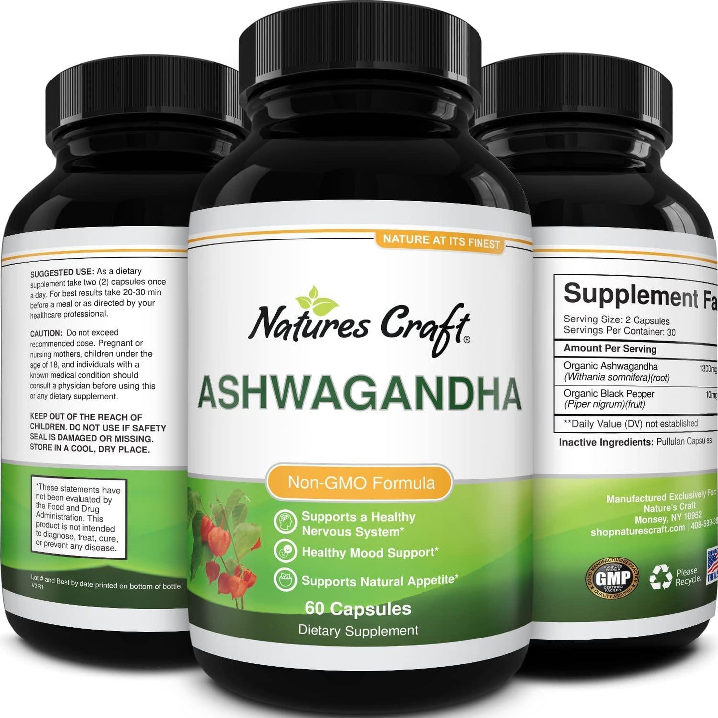 Ashwagandha Root Powder - Natural Supplement tablet for Sleep Relaxation Reduce Stress Increase Immune System - Ashwagandha Indian Ginseng Withania Somnifera - for Men and Women by Natures Craft