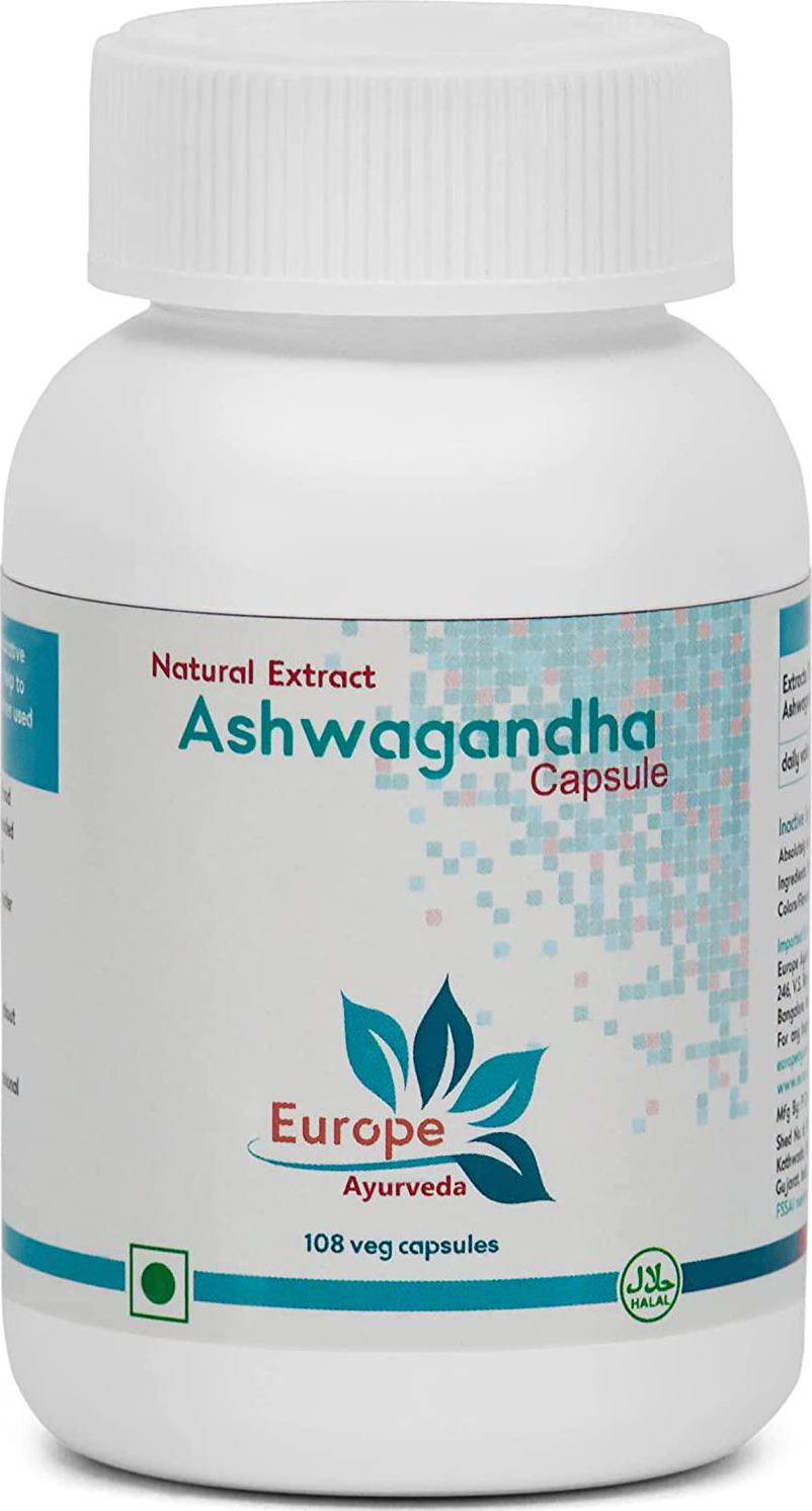 Ashwagandha Root Powder 500 mg - 108 Vegan Capsules - Relax, Restore Stress Relief, Mood Enhancer, Immune and Thyroid Support, Vegeterian Ashwaganbdha Supplements