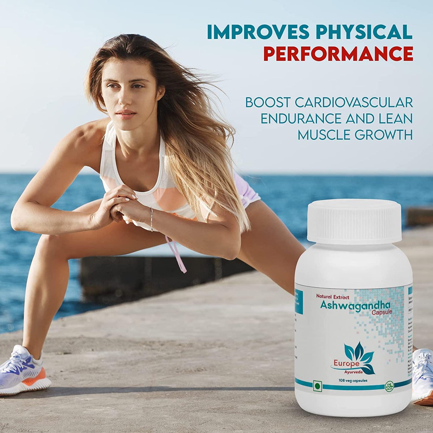 Ashwagandha Root Powder 500 mg - 108 Vegan Capsules - Relax, Restore Stress Relief, Mood Enhancer, Immune and Thyroid Support, Vegeterian Ashwaganbdha Supplements