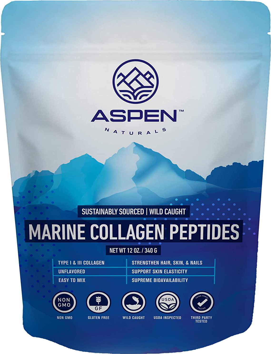 Aspen Naturals Marine Collagen Peptides - Protein Powder Supplement for Joint and Bone Health - Natural Fuel for Daily Dietary Health - 12oz