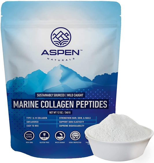 Aspen Naturals Marine Collagen Peptides - Protein Powder Supplement for Joint and Bone Health - Natural Fuel for Daily Dietary Health - 12oz
