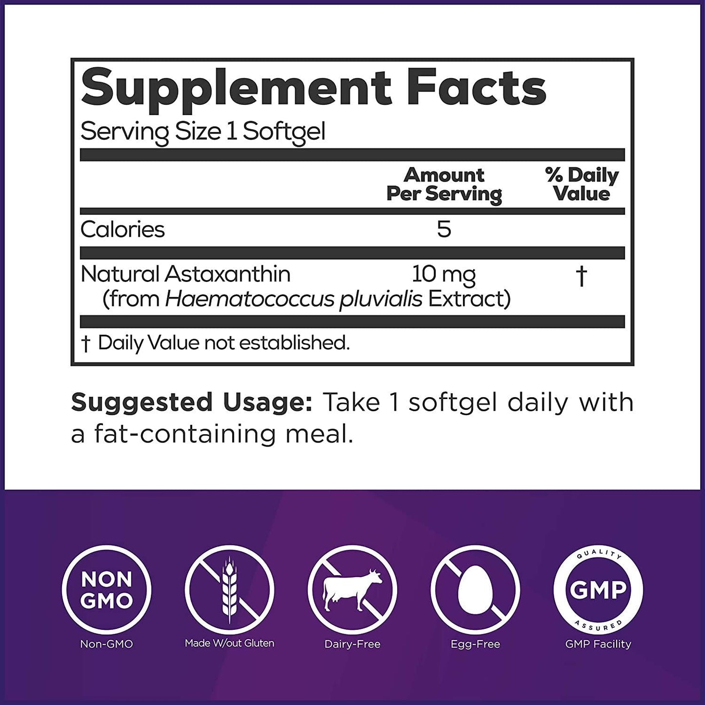Astaxanthin 10mg - World’s First Certified Organic Astaxanthin Supplement - Natural Astaxanthin Extracted from Haematococcus Pluvialis Algae - Made in USA - by Retina Research