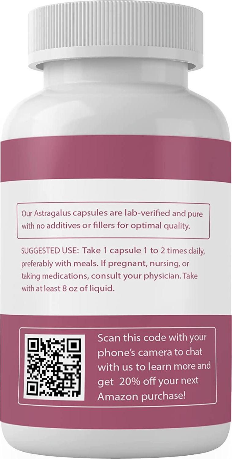 Astragalus Extract, 100 Capsules, 420 mg Serving, 100% Pure and Natural, No Filler, Non-GMO, Made in USA, Cardiovascular and Immunity Support, Lab-Tested Potency by Pure Organic Ingredients