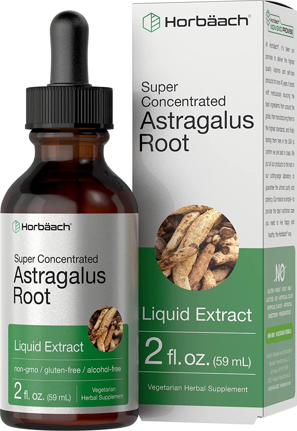 Astragalus Root Extract | 2 oz | Alcohol Free | Super Concentrated | Vegetarian, Non-GMO, Gluten Free Tincture | by Horbaach