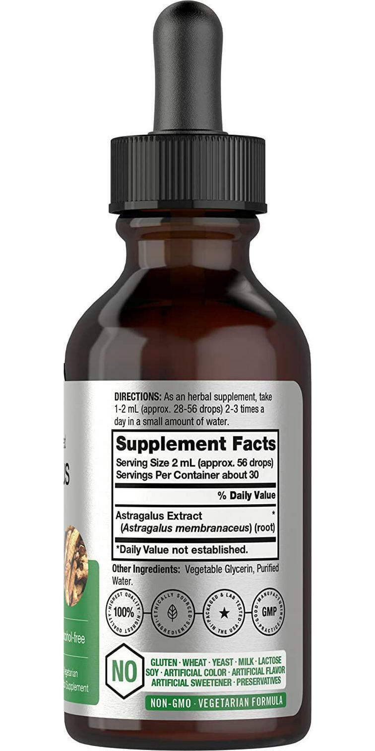 Astragalus Root Extract | 2 oz | Alcohol Free | Super Concentrated | Vegetarian, Non-GMO, Gluten Free Tincture | by Horbaach