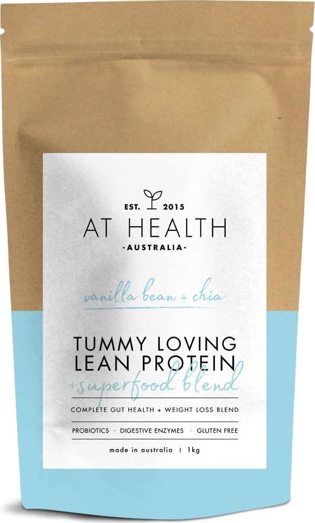 At Health Tummy Loving Lean Protein, Vanilla Bean + Chia 1 kg,, Vanilla Bean, Chia 1 kilograms