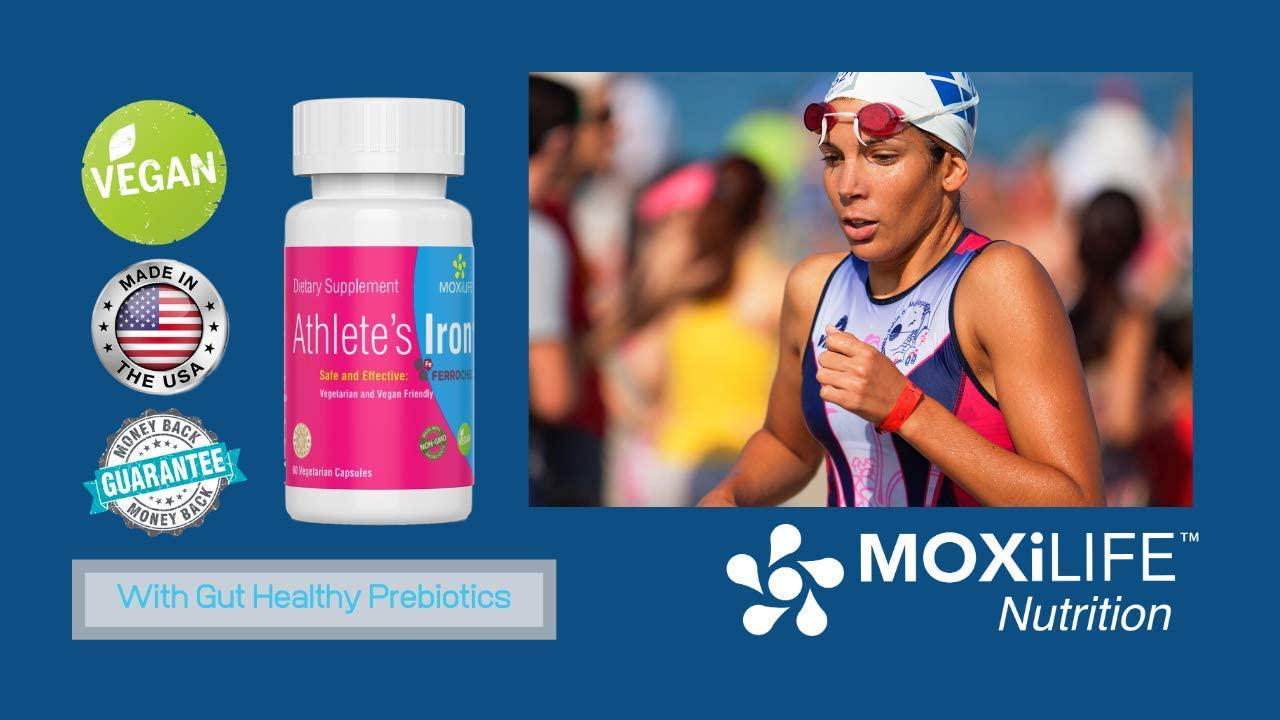 Athletes Iron Supplement Tablets - Natural Blood Builder Supplement Essential RBC and EPO-Booster Increases VO2 Max and Energy. Contains Prebiotics for Improved Gut Health