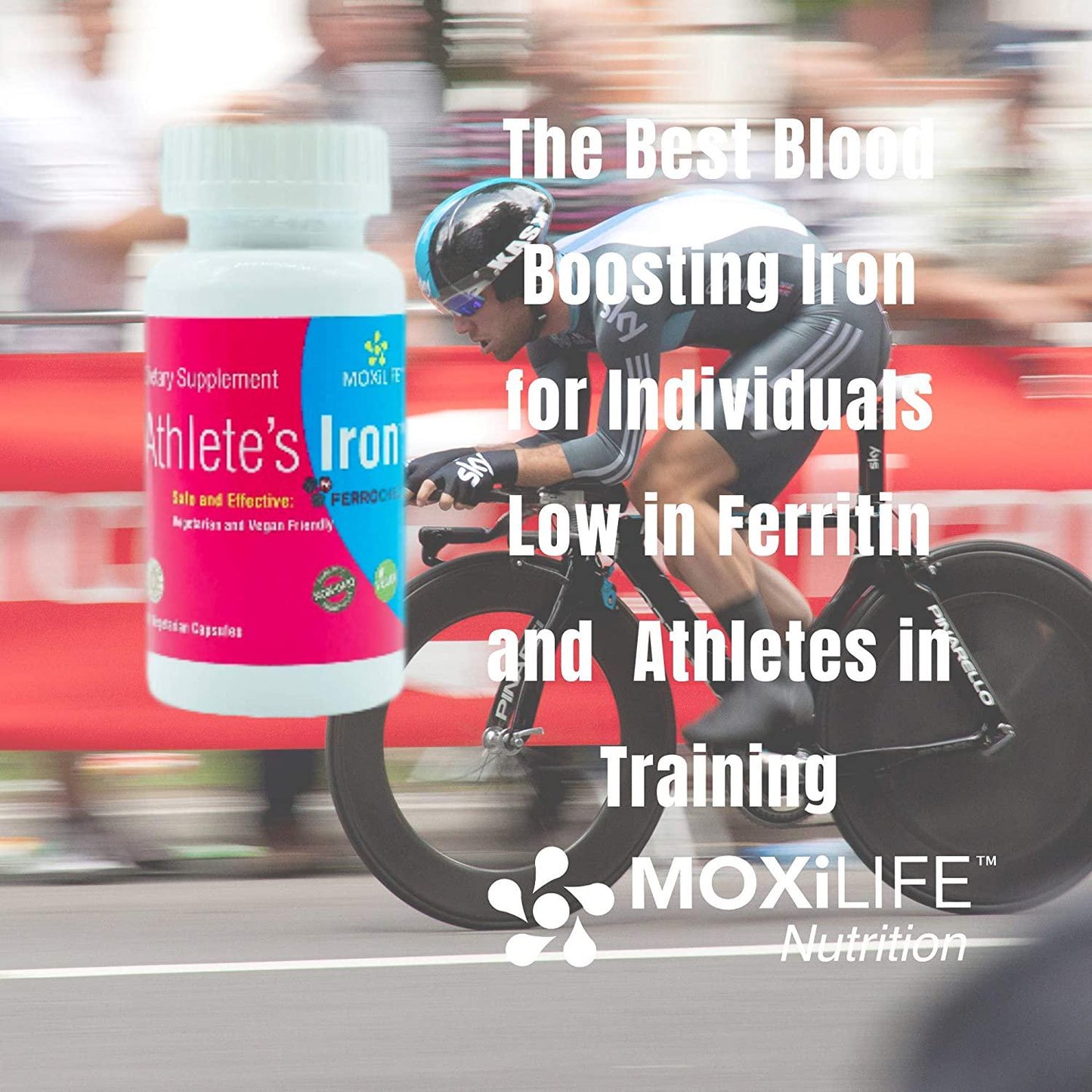 Athletes Iron Supplement Tablets - Natural Blood Builder Supplement Essential RBC and EPO-Booster Increases VO2 Max and Energy. Contains Prebiotics for Improved Gut Health