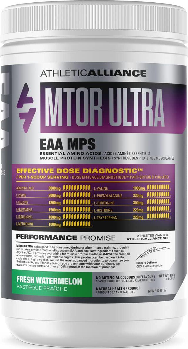 Athletic Alliance MTOR Ultra EAA Powder, Complete Amino Acid Supplement for Intra Workout and Recovery, Keto Friendly Essential Aminos to Build Muscle, Fresh Watermelon