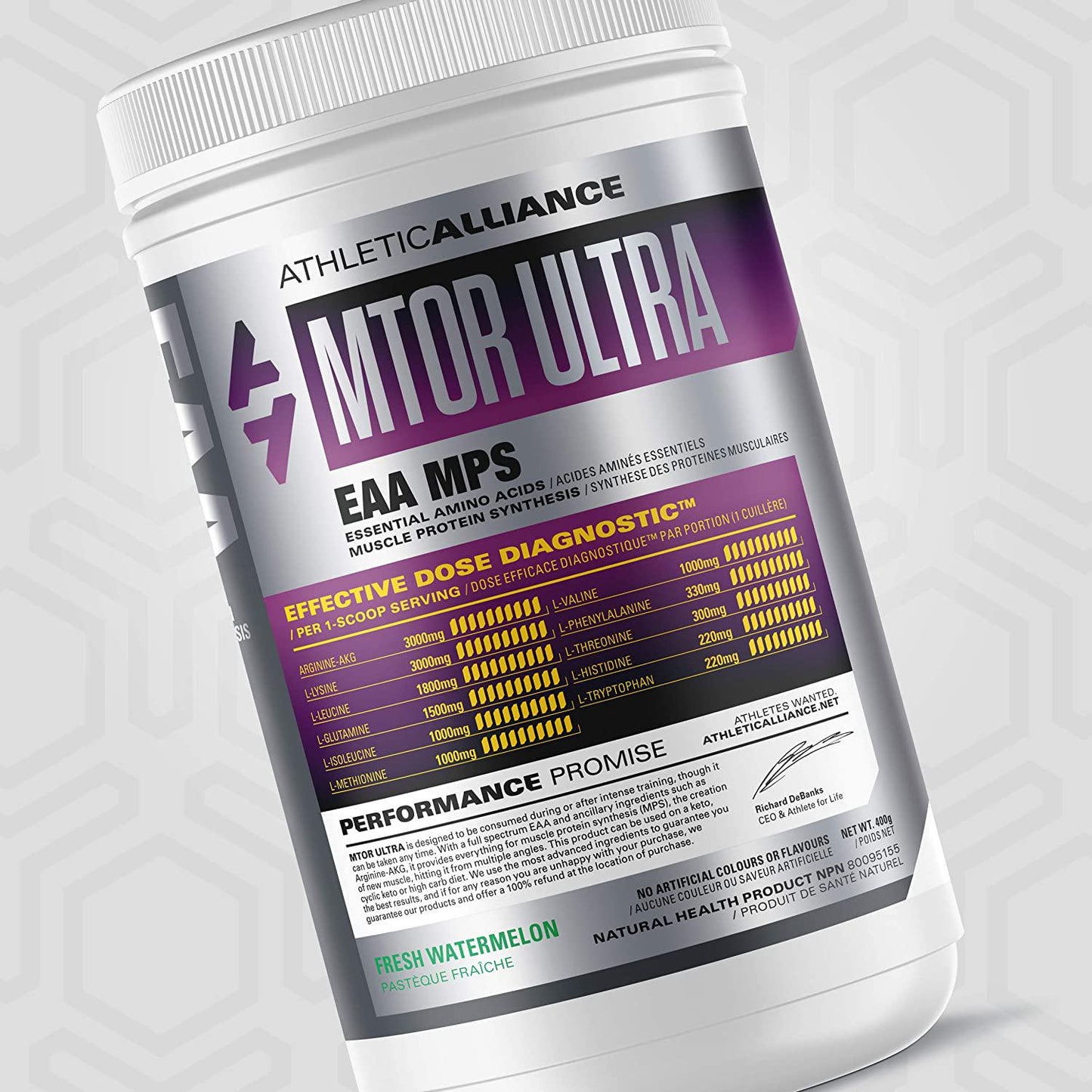 Athletic Alliance MTOR Ultra EAA Powder, Complete Amino Acid Supplement for Intra Workout and Recovery, Keto Friendly Essential Aminos to Build Muscle, Fresh Watermelon