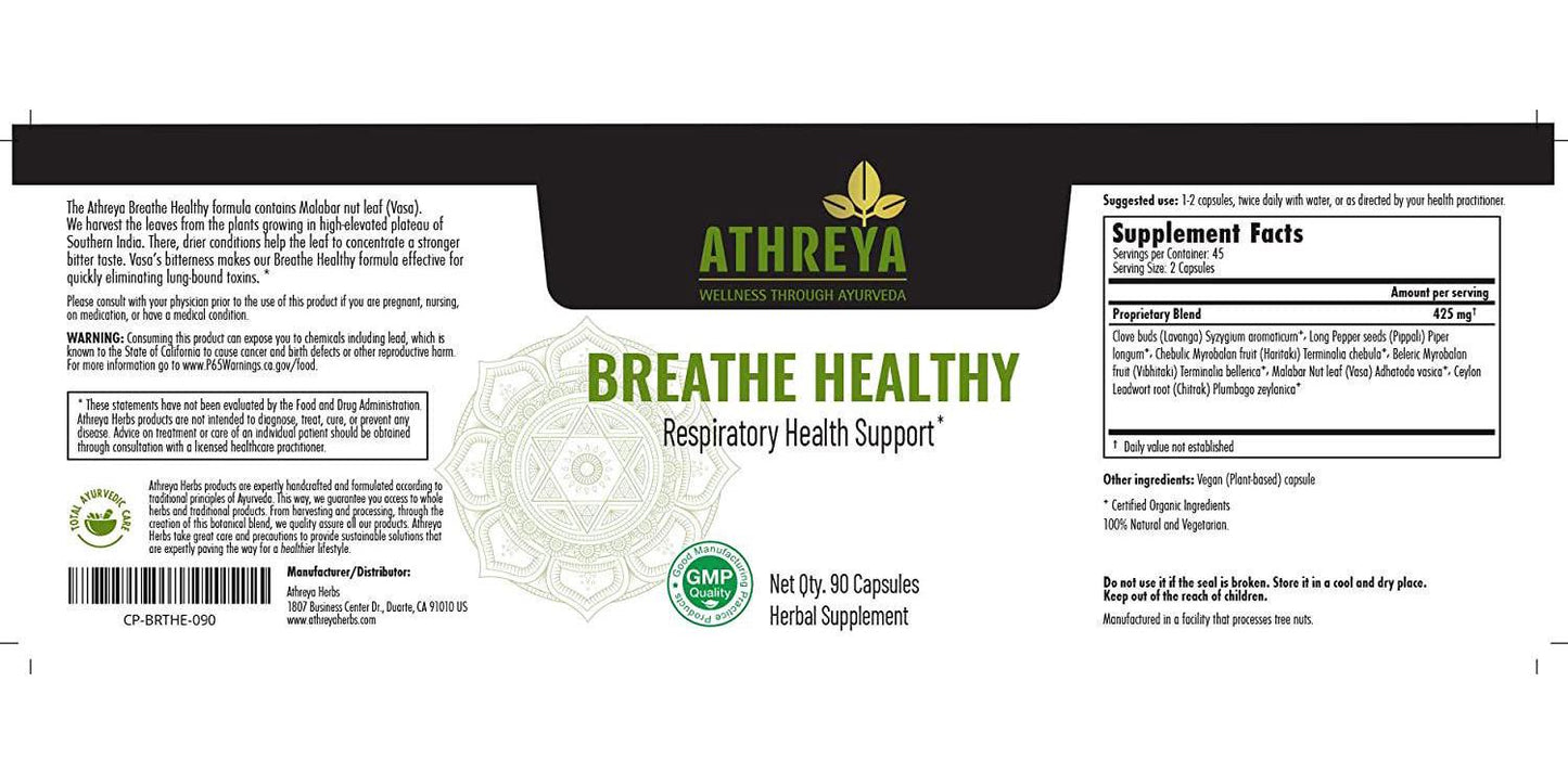 Athreya Herbs - Respiratory Health Ayurvedic Herb Blend with Organic Vegan Ingredients