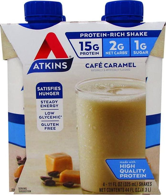 Atk Rtd Shake Cafe Crmal Size 44z Atkins Ready To Drink Shake Cafe' Carmel (1 Case of 4 Shakes)