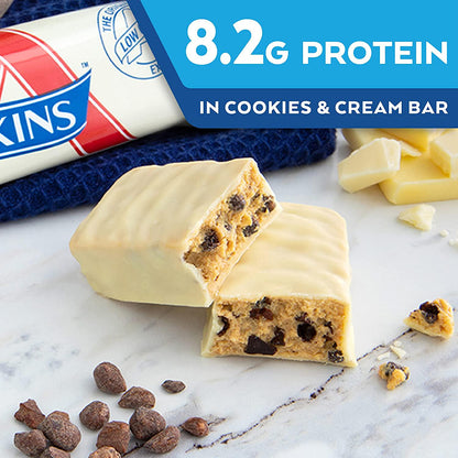 Atkins Cookies and Cream Bars | Keto Friendly Bars | 5 x 30g Low Carb Cream Bars | Low carb, Low Sugar, High Protein, High Fibre | 5 Bar Pack