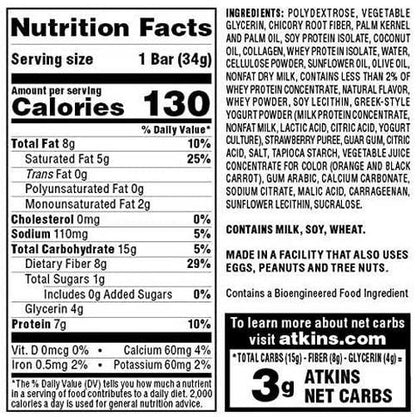 Atkins Endulge Treat Strawberry Cheesecake Dessert Bar. Rich and Creamy Dessert Favorites. Keto-Friendly. (30 Bars)