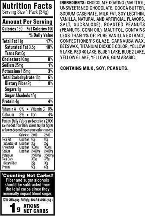 Atkins Endulge Treat, Chocolate Peanut Candies, Keto Friendly, 5 Count (Pack of 4)