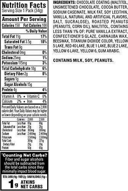 Atkins Endulge Treat, Chocolate Peanut Candies, Keto Friendly, 5 Count (Pack of 4)