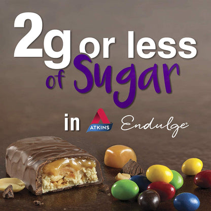 Atkins Endulge Treat Chocolate Caramel Fudge Dessert Bar. Rich and Creamy Dessert Favorites. Keto-Friendly. (30 Bars)