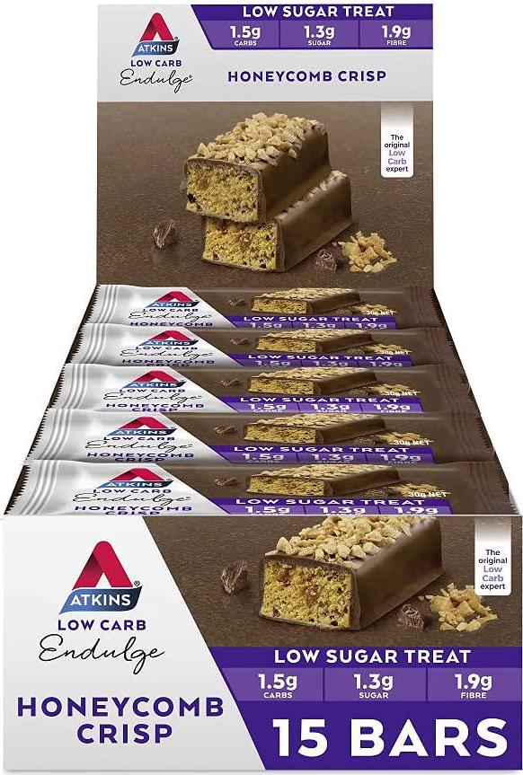 Atkins Honeycomb Crisp Endulge 15 Bars, Pack of 15, Honeycomb Crisp 450 grams, 15 Count (Pack of 1)