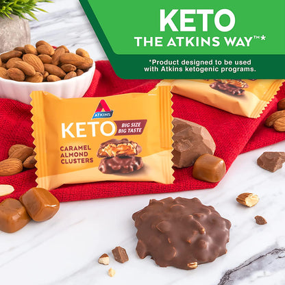 Atkins Keto Caramel Almond Clusters, Keto-Friendly, 8 Count