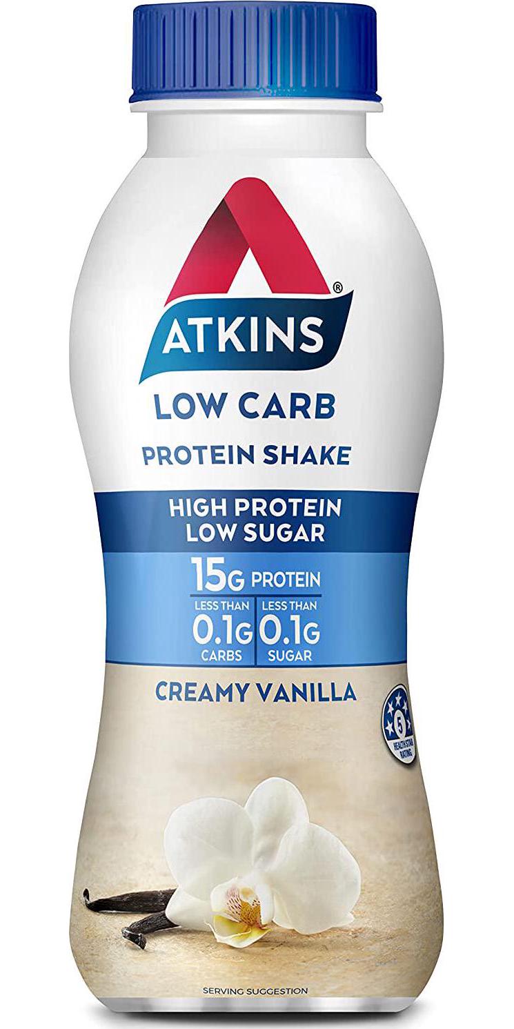 Atkins Low Carb Protein-Rich Shake Creamy Vanilla Drink 330ml, Pack of 6