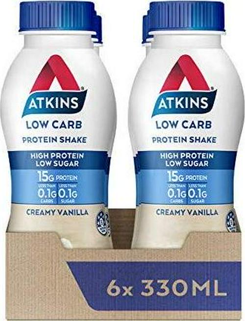 Atkins Low Carb Protein-Rich Shake Creamy Vanilla Drink 330ml, Pack of 6
