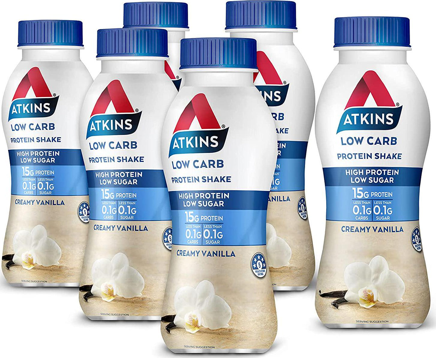 Atkins Low Carb Protein-Rich Shake Creamy Vanilla Drink 330ml, Pack of 6