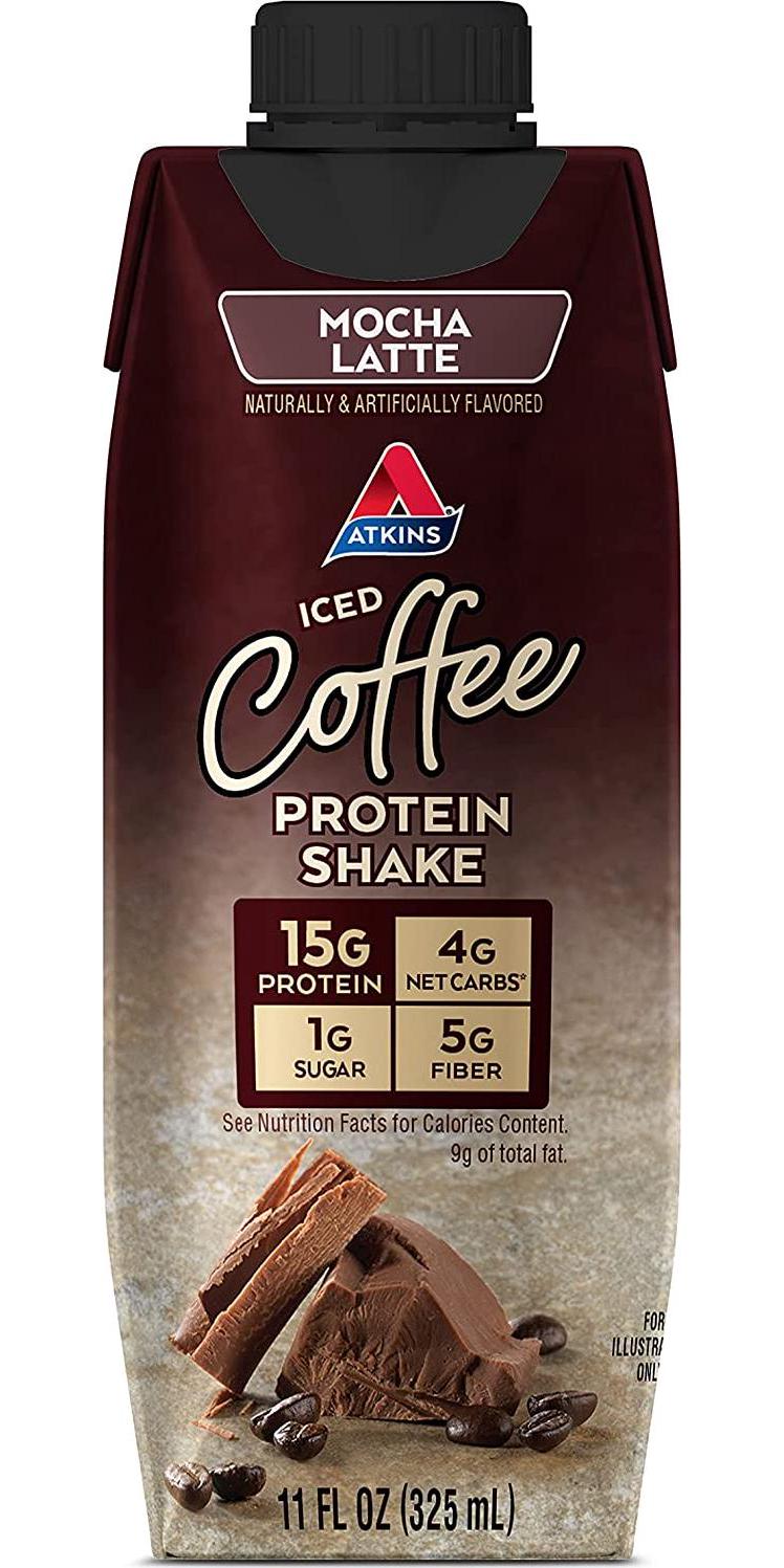 Atkins Mocha Latte Protein-Rich Shake. With Protein. Keto-Friendly and Gluten Free. (4 Shakes)