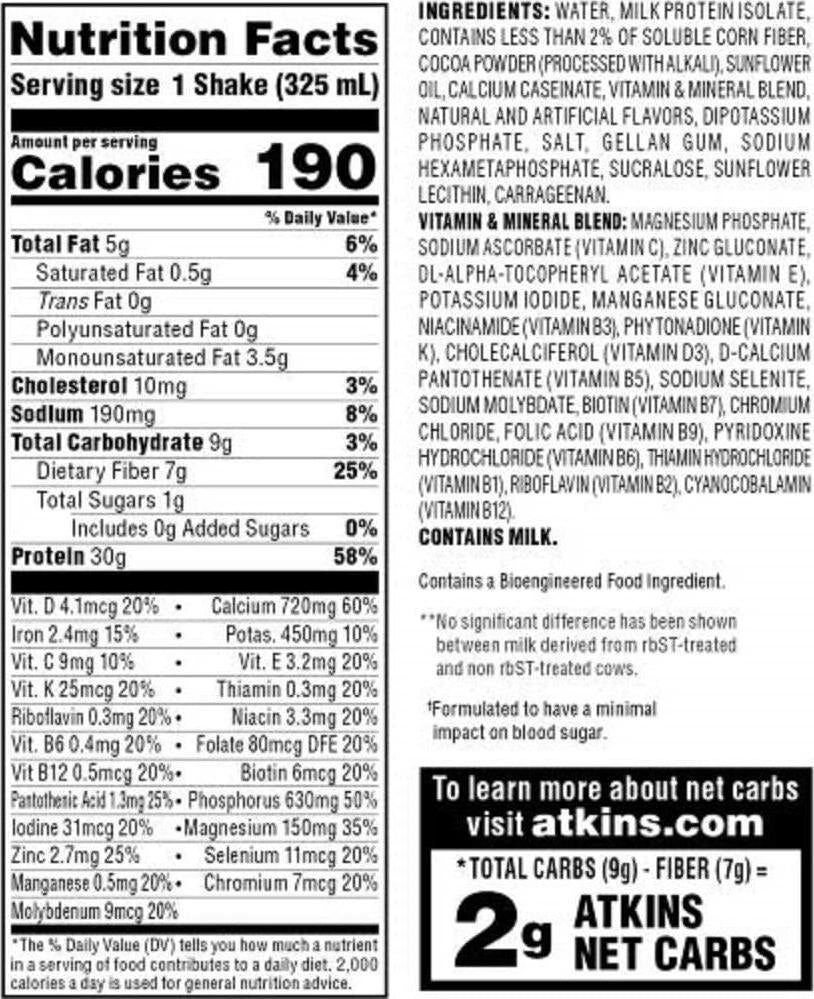 Atkins PLUS Protein-Packed Shake. Creamy Milk Chocolate with 30 Grams of Protein. Keto-Friendly and Gluten Free. (12 Shakes)