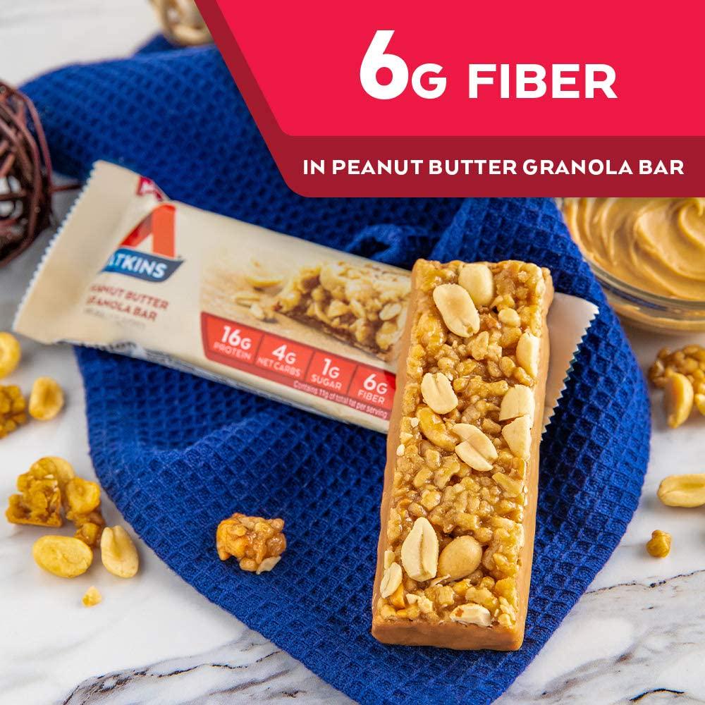 Atkins Peanut Butter Granola Protein Meal Bar. Crunchy and Creamy. Keto-Friendly. (5 Bars)