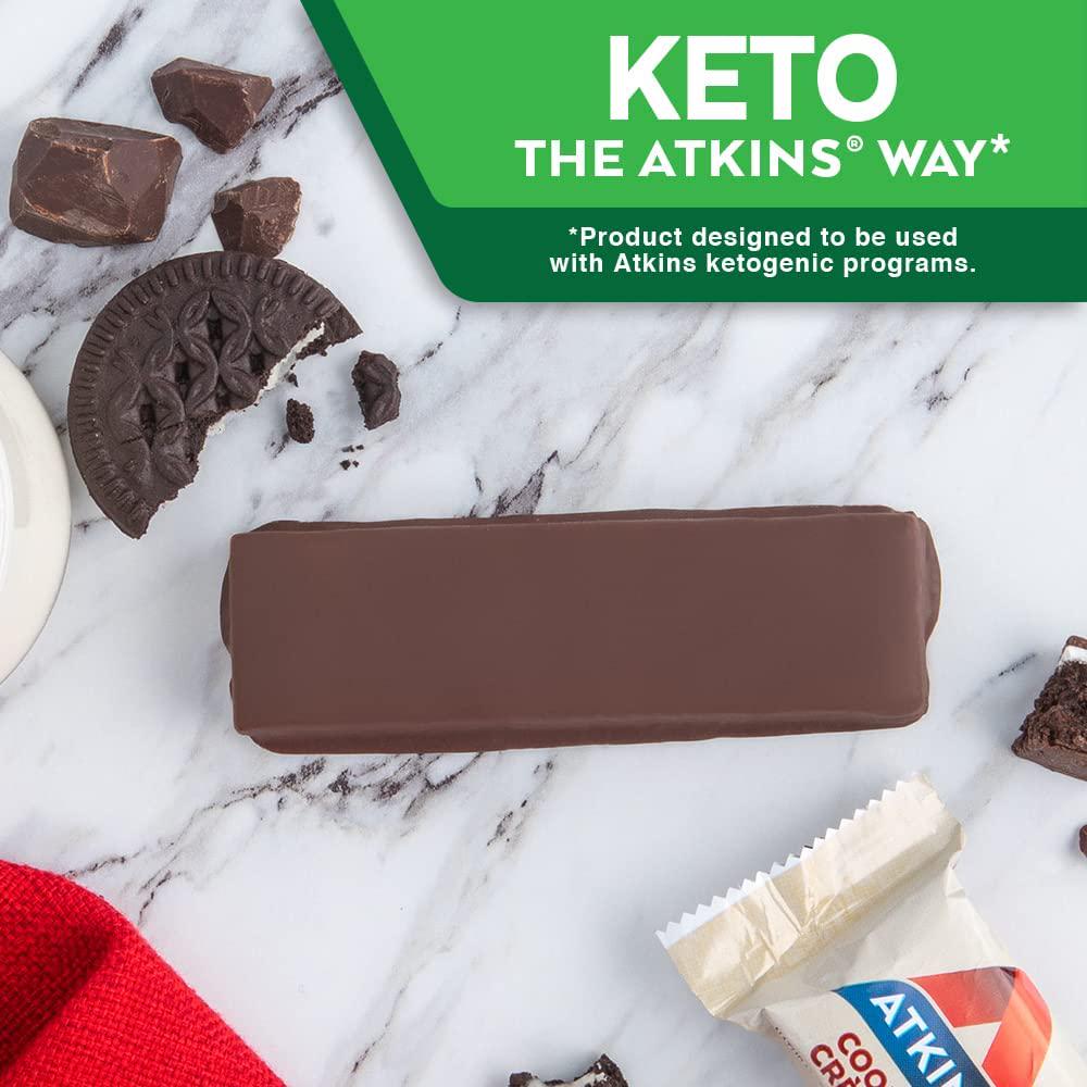 Atkins Protein Meal Bar, Cookies and Crème, Keto Friendly, 5 Count