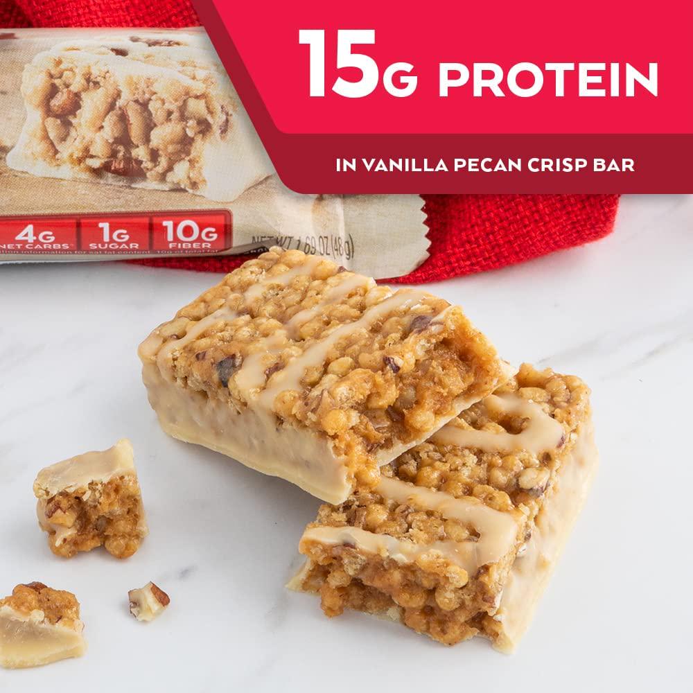 Atkins Protein Meal Bar, Vanilla Pecan Crisp, Keto Friendly, 5 Count