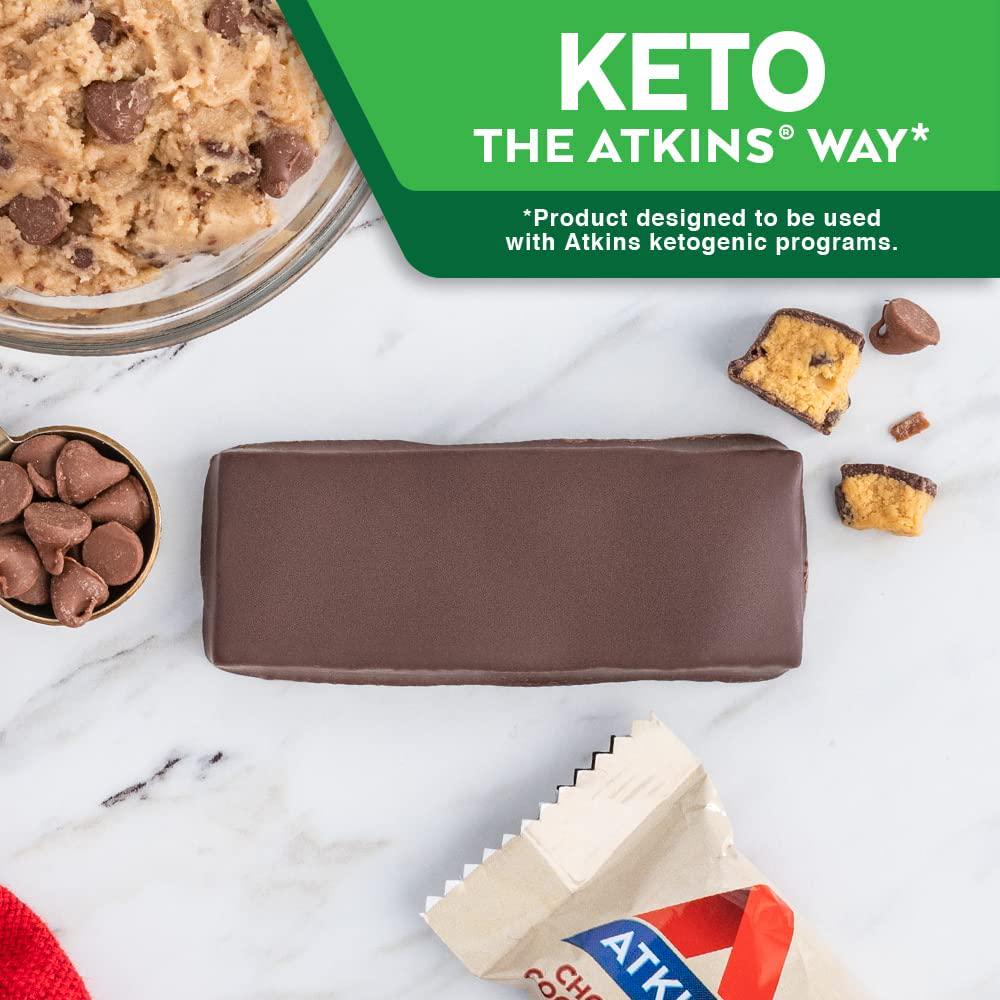 Atkins Protein-Rich Meal Bar, Chocolate Chip Cookie Dough, Keto Friendly, 5 Count (Pack of 6)