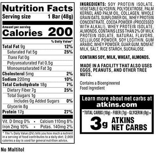 Atkins Protein-Rich Meal Bar, Chocolate Chip Granola, Keto Friendly, 8 Count