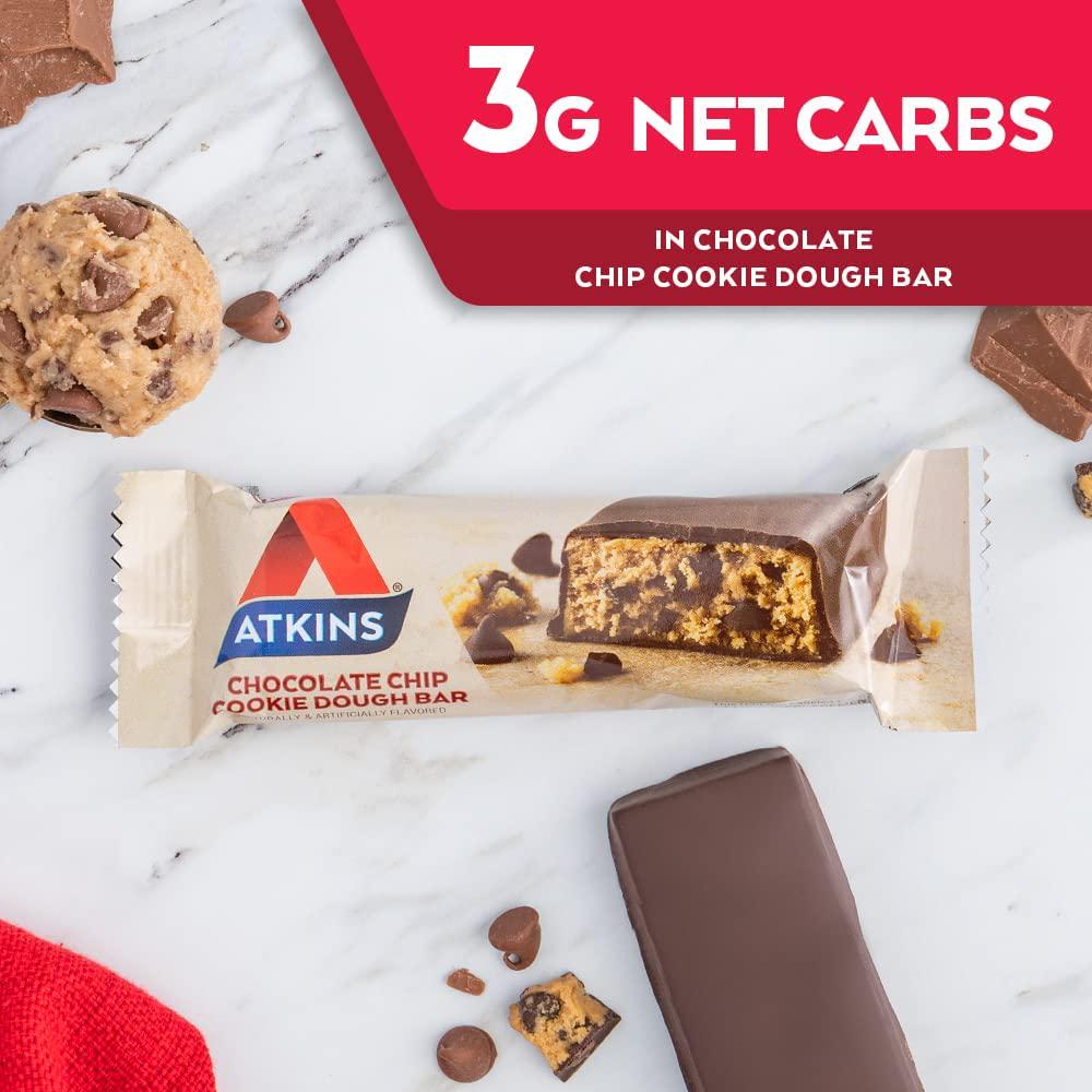 Atkins Protein-Rich Meal Bar, Chocolate Chip Cookie Dough, Keto Friendly, 5 Count (Pack of 6)
