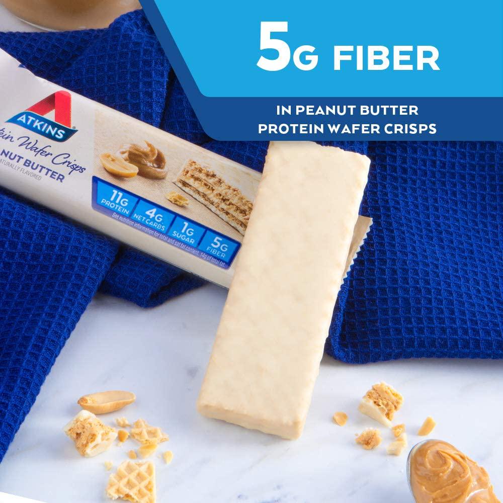 Atkins Protein Wafer Crisps, Peanut Butter, Keto Friendly, 5 Count