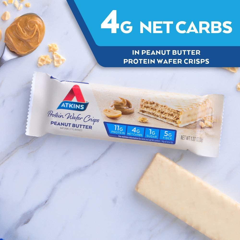 Atkins Protein Wafer Crisps, Peanut Butter, Keto Friendly, 5 Count