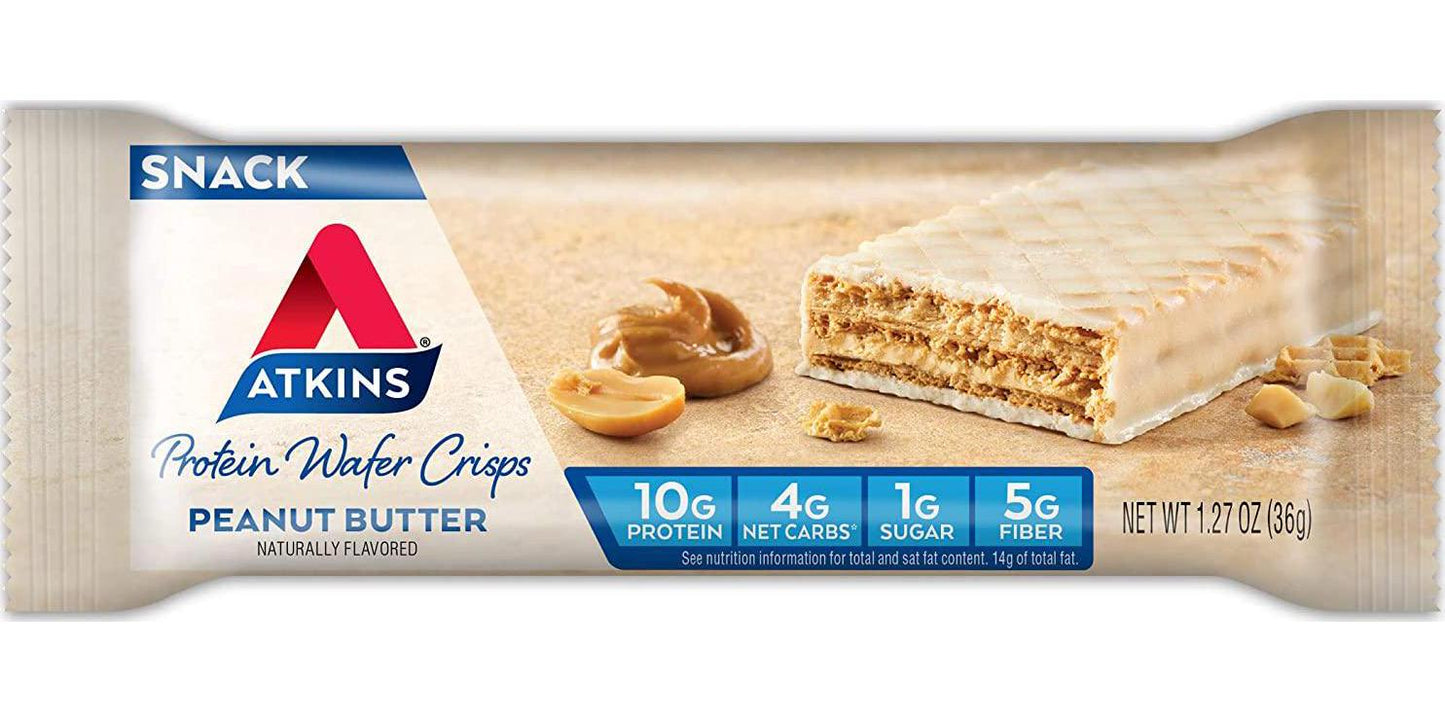 Atkins Protein Wafer Crisps, Peanut Butter, Keto Friendly, 5 Count