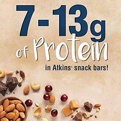 Atkins Snack Bar, Caramel Chocolate Nut Roll, Keto Friendly, 30 Count (Value Pack)