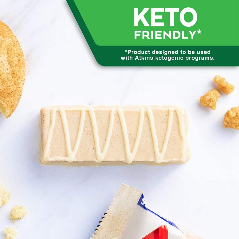 Atkins Snickerdoodle Snack Bar. with B Vitamins and Real Almond Butter. Naturally Flavored. Keto Friendly and Gluten Free. (30 Bars)