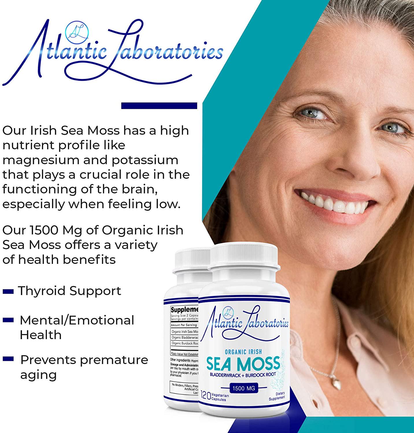 Atlantic Laboratories 2 PK Wildcrafted Organic Irish Sea Moss, Bladderwrack, Burdock Root 240CT